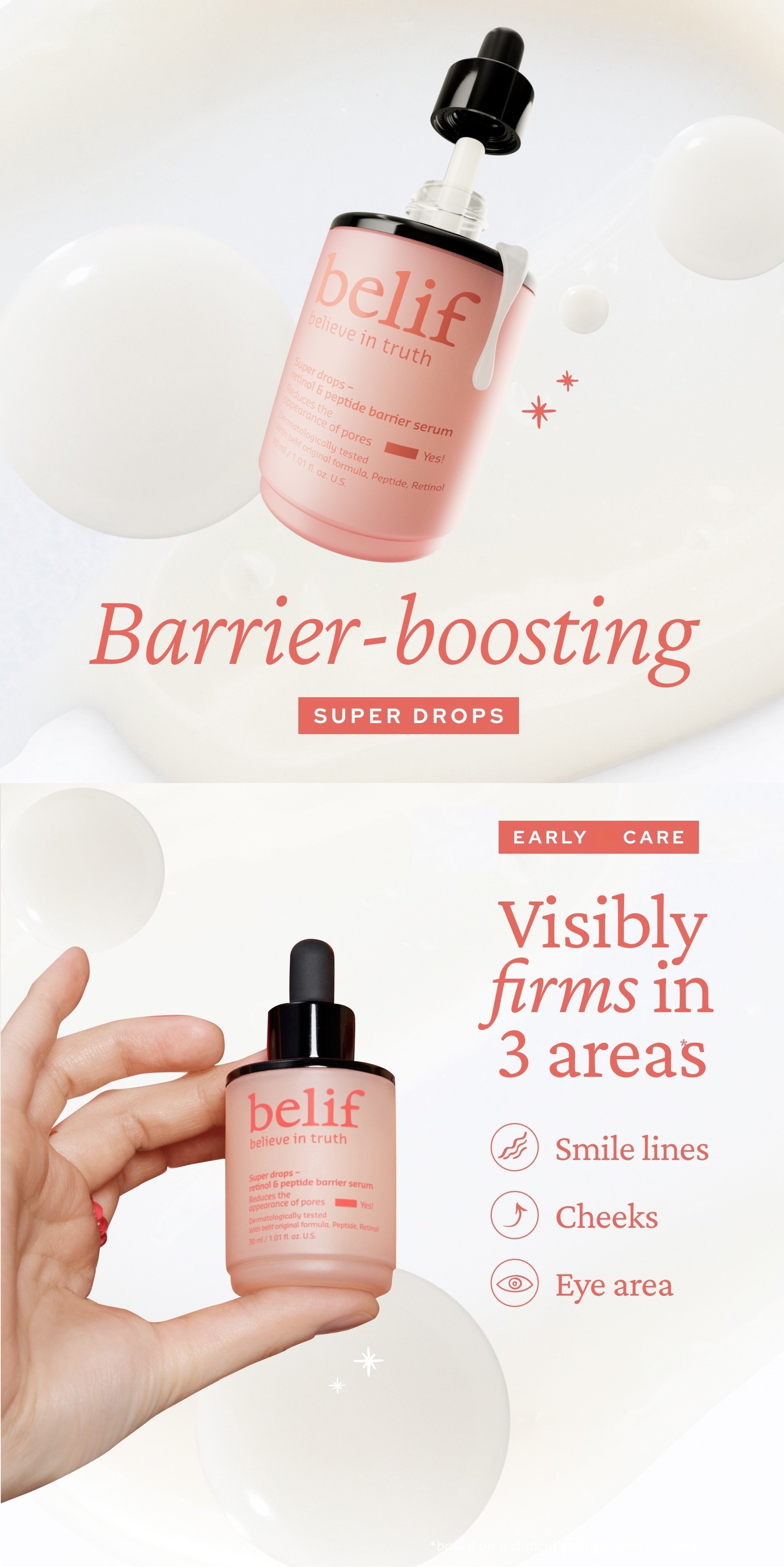 BELIF Super Drops - Retinol & Peptide Barrier Serum 1.01 fl. oz.(30ml) detail 1