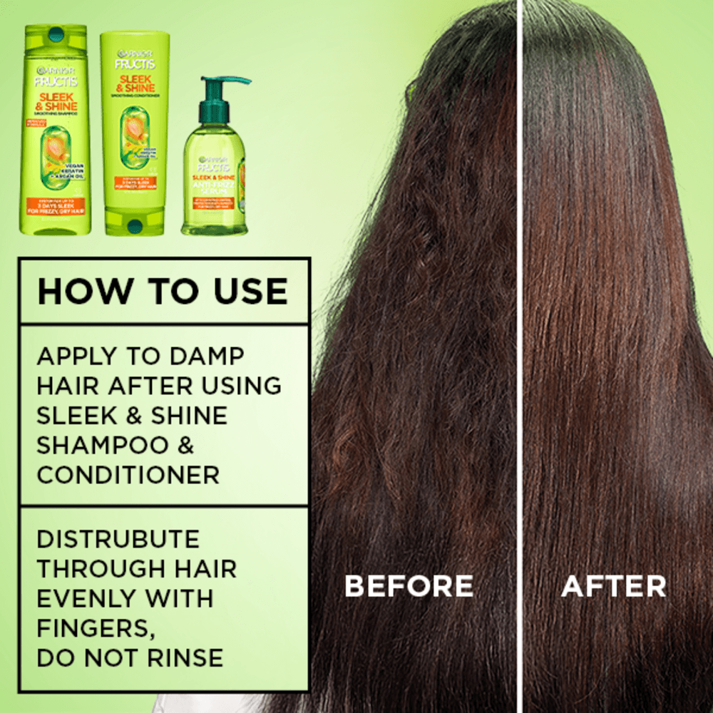 Garnier Fructis Sleek & Shine Anti-frizz Serum For Frizzy, Dry Hair 5.1 fl. oz.(150ml) detail 3