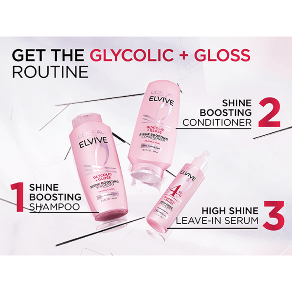 L'Oreal Paris Elvive Glycolic Gloss Shine Boosting Shampoo 12.6 fl. oz.(375ml) detail 2