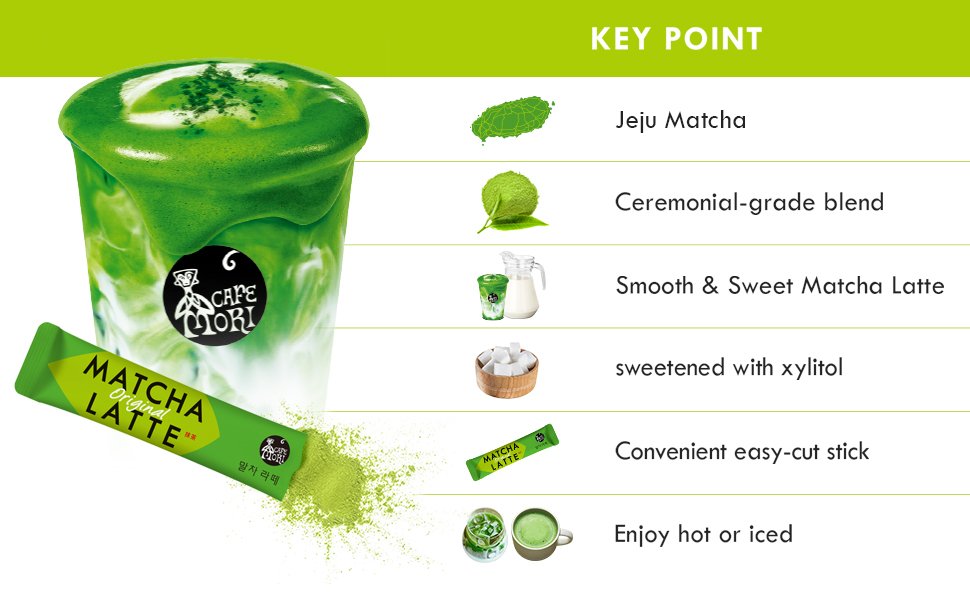 JARDIN Roastique Cafe Mori Matcha Latte 0.69 oz.(19.5g) x 10sticks detail 2