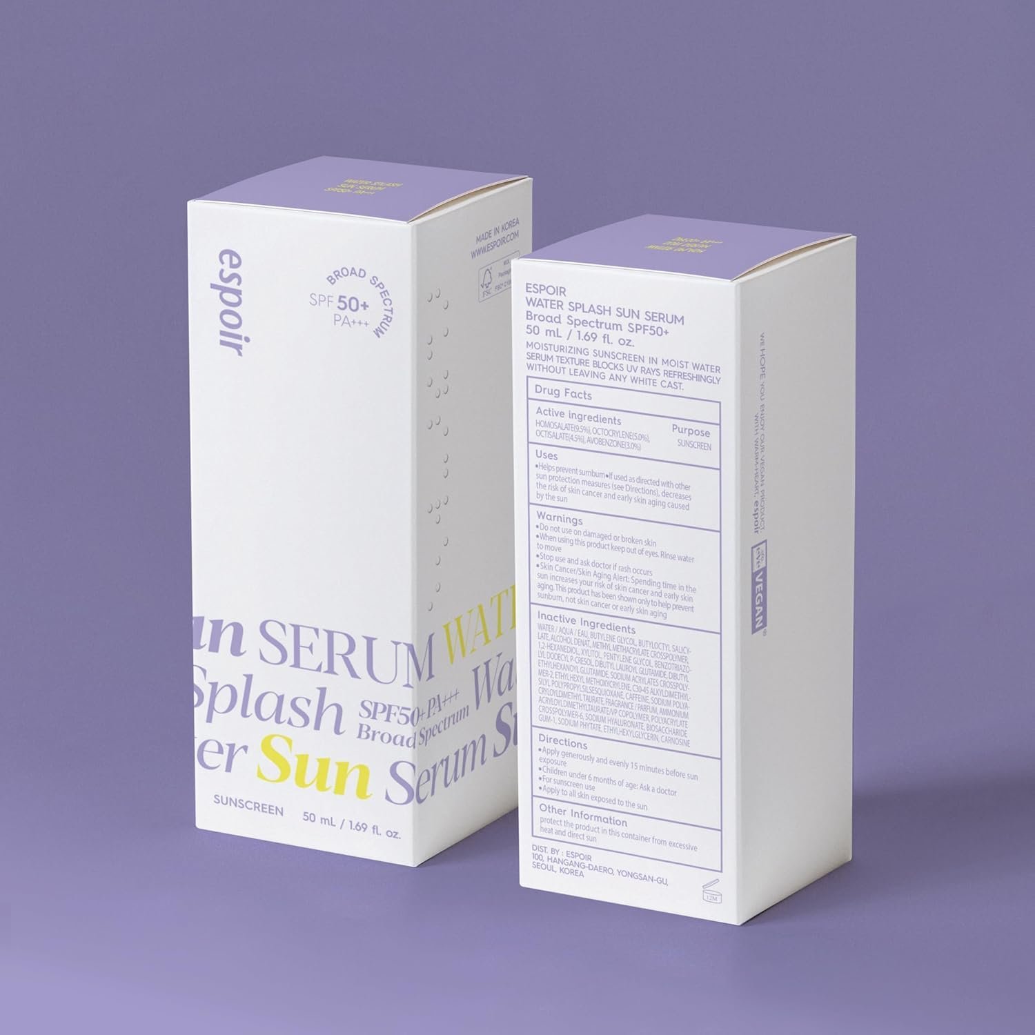 espoir Water Splash Sun Serum Broad Spectrum SPF 50+1.69 fl. oz.(50ml) detail 1