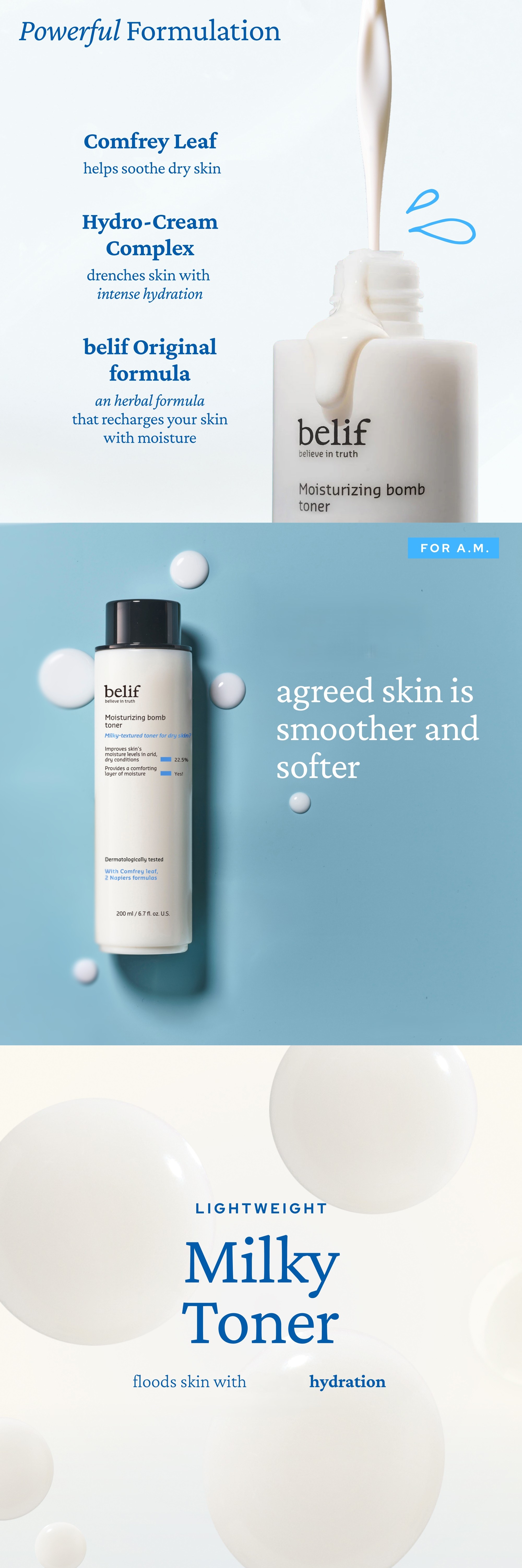 BELIF Moisturizing Bomb Toner 6.76 fl. oz.(200ml) detail 1