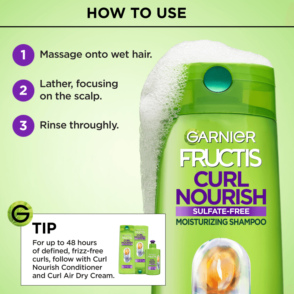 Garnier Fructis Curl Nourish Sulfate-free Shampoo For All Curl Types 12.5 fl. oz.(370ml) detail 5