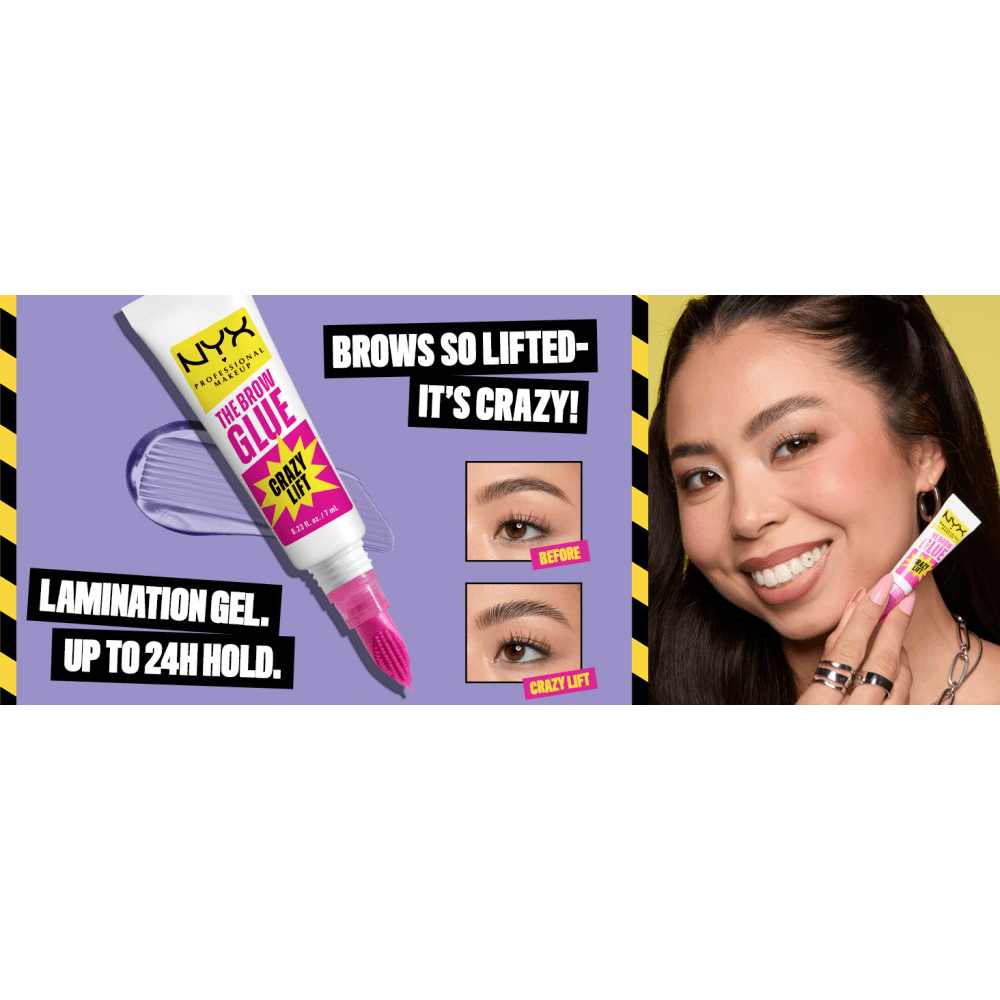 NYX Professional Makeup The Brow Glue- Brow Makeup The Brow Glue Crazy Lift, Clear 0.23 fl. oz.(7ml) detail 2