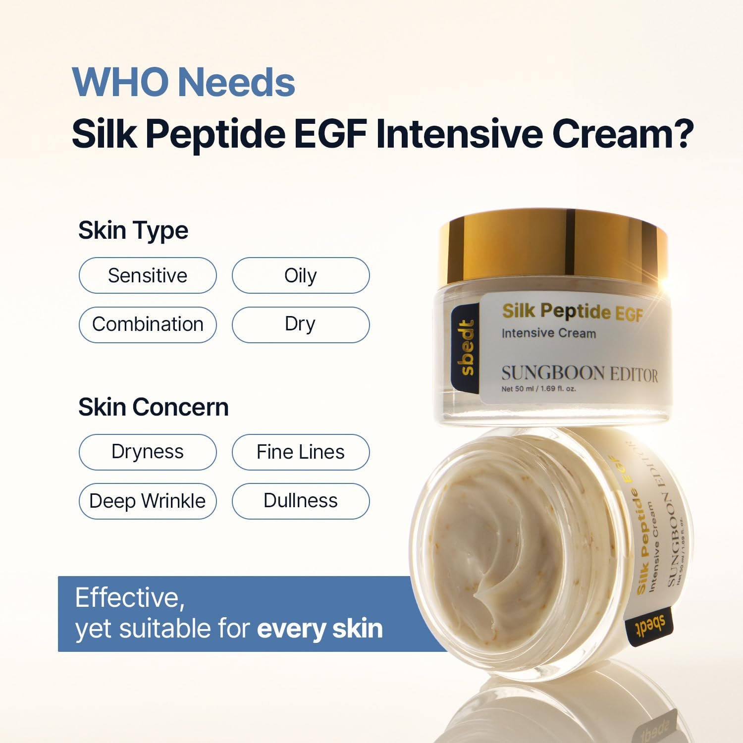 SUNGBOON EDITOR Silk Peptide Egf Intensive Cream 1.69 fl. oz.(50ml) detail 3