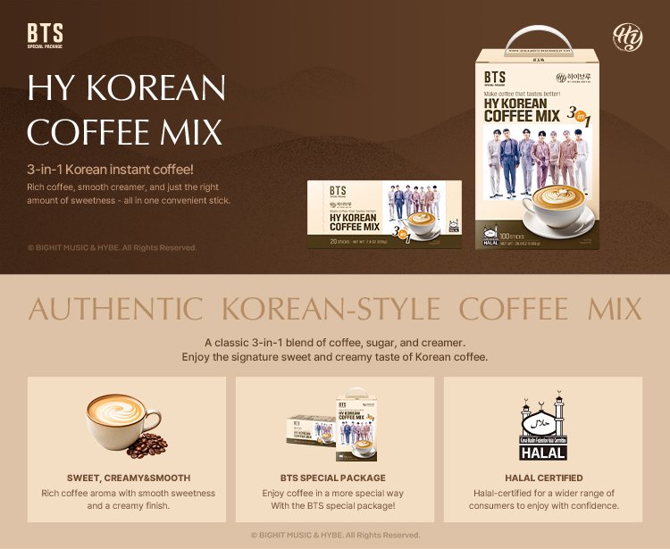 HY Korean Coffee Mix 0.39 oz.(11g) x 20ea detail 1