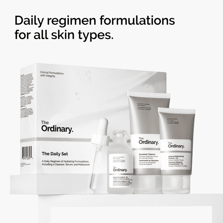 The Ordinary The Daily Set : Squalane Cleanser (1.69 fl. oz.(50ml)), Hyaluronic Acid 2% + B5 (1.01 fl. oz.(30ml)), Natural Moisturizing Factors + HA (1.01 fl. oz.(30ml)) detail 1