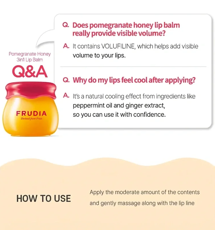 FRUDIA Pomegranate Honey 3-in-1 Lip Balm 0.33 fl. oz.(10ml) detail 4