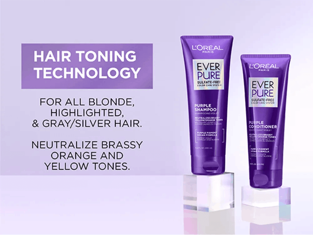 L'Oreal Paris Sulfate Free Purple Shampoo, Toning Blonde Bleached Hair, EverPure, 6.8 fl. oz.(200ml) detail 3