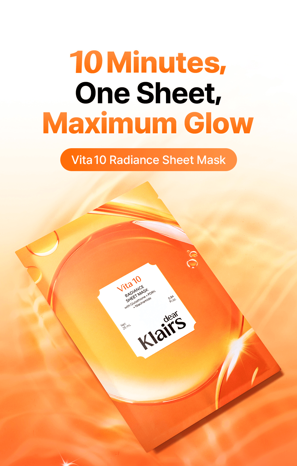 Dear Klairs Vita 10 Radiance Sheet Mask 0.84 fl. oz.(25ml) x 5ea detail 1