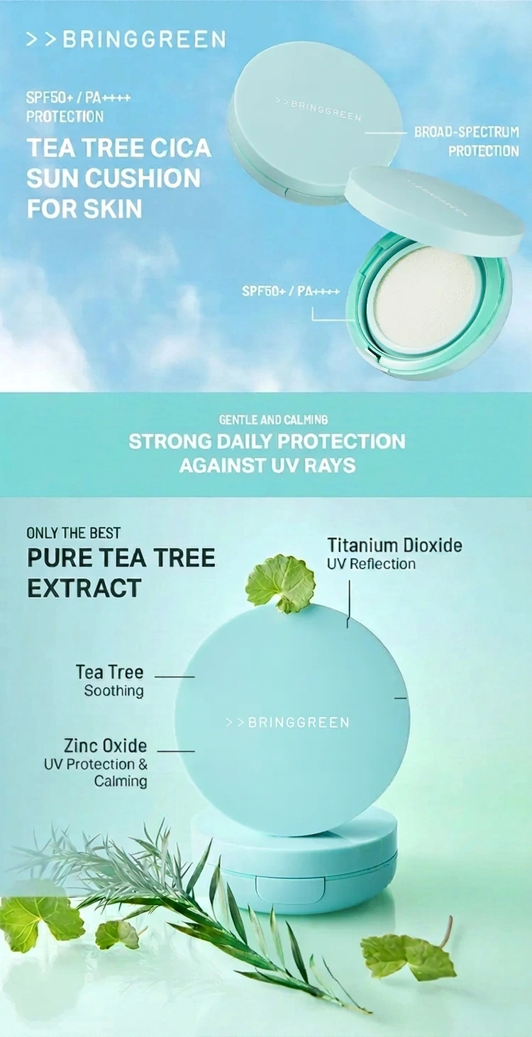 BRING GREEN Tea Tree Cica Sun Cushion (OTC) 0.52 oz.(15g) | OLIVE