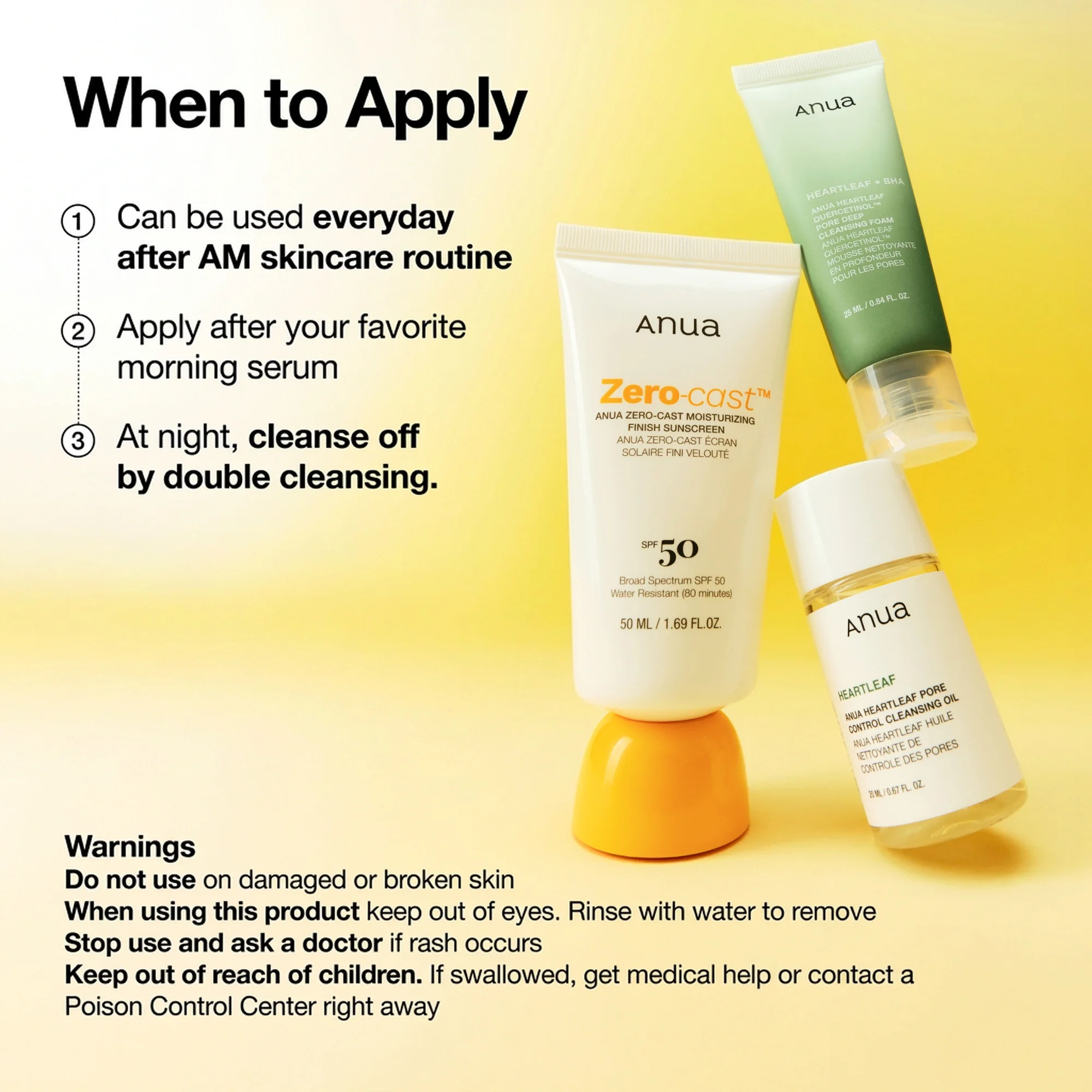 Anua Zero-cast Moisturizing Finish Sunscreen 1.69 fl. oz.(50ml) detail 5