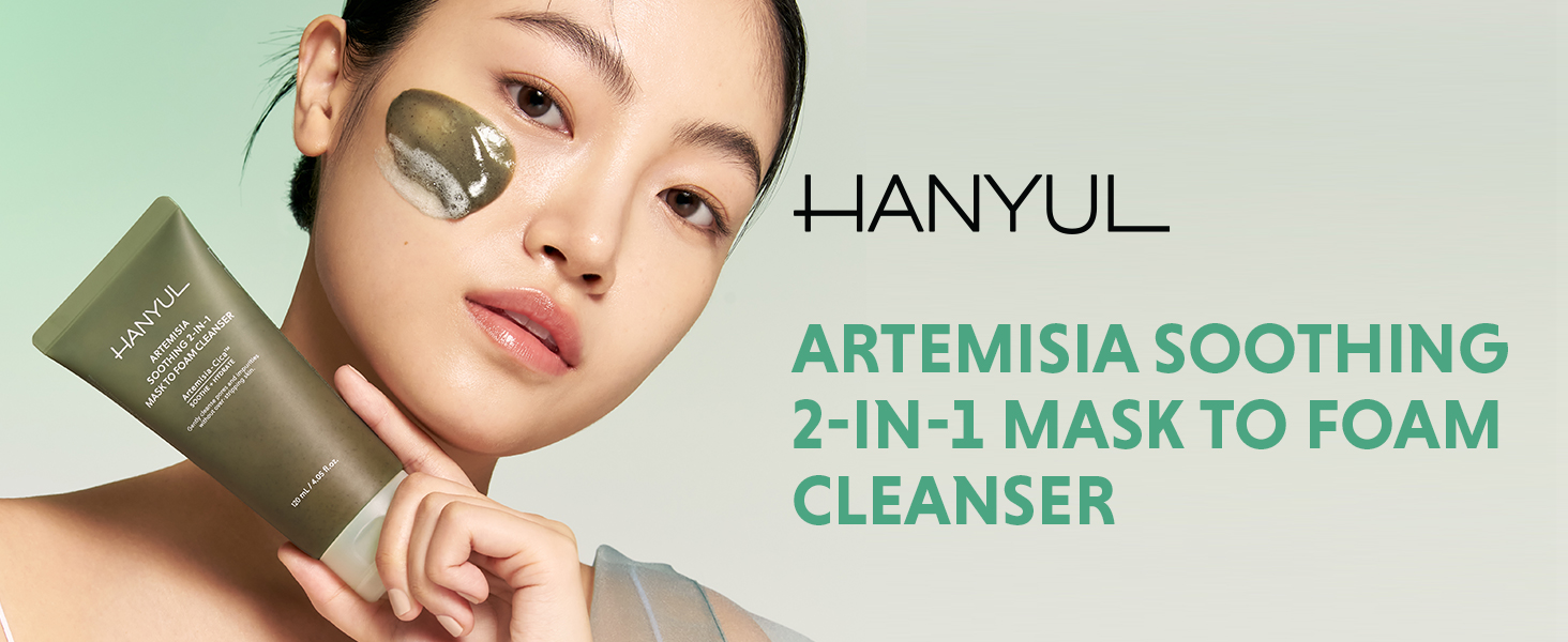 HANYUL Artemisia Soothing 2‑in‑1 Mask To Foam Cleanser 4.05 fl. oz