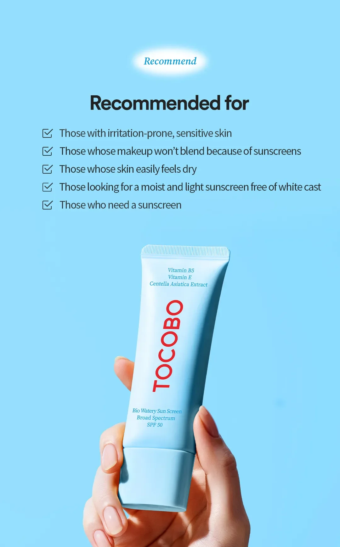 TOCOBO Bio Watery Sun Screen 1.35 fl. oz.(40ml) detail 4