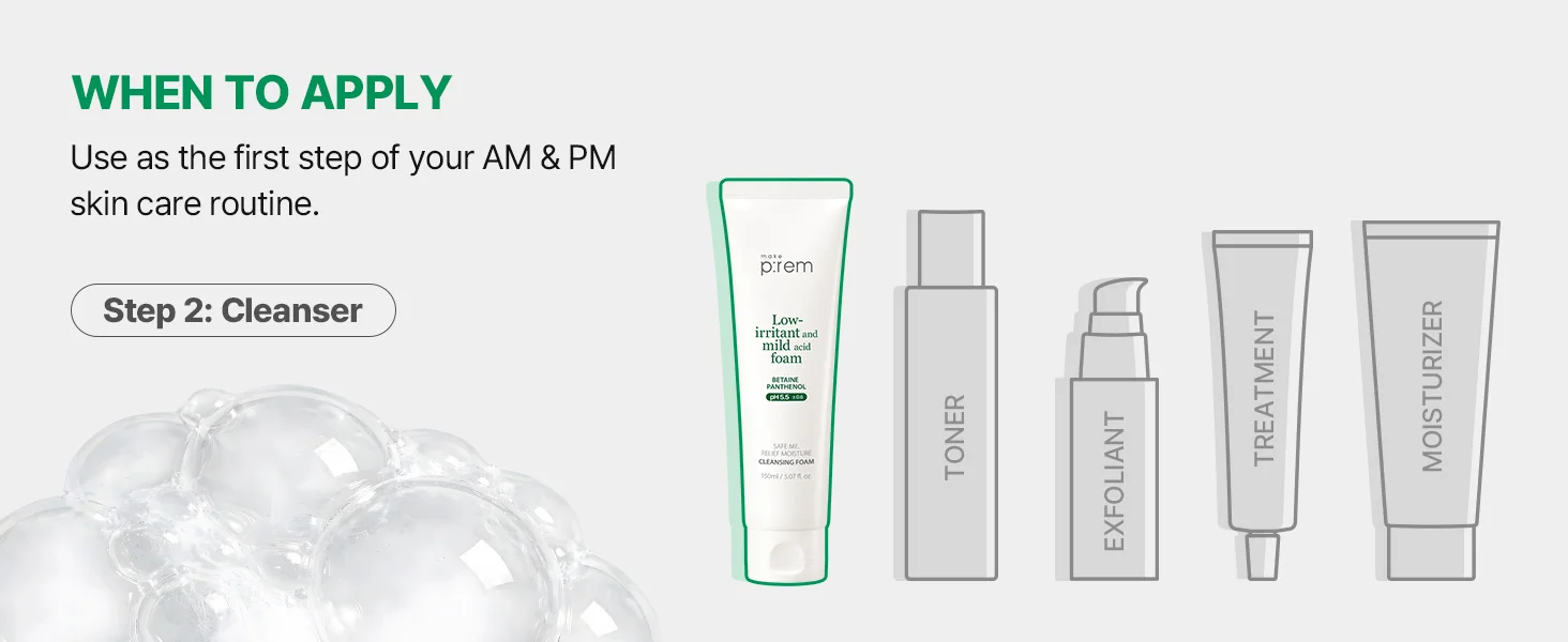 makeprem Safe Me. Relief Moisture Cleansing Foam 5.07 fl. oz.(150ml) detail 5