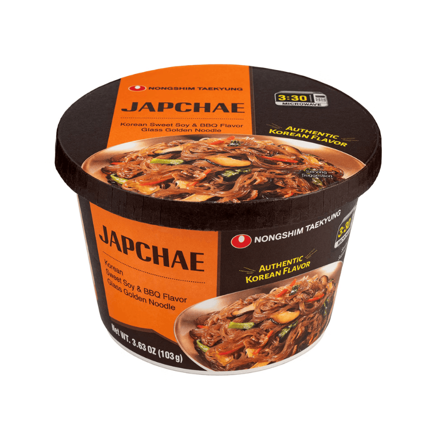 Nongshim Japchae Korean Sweet Soy & Bbq Flavor Glass Golden Noodle 3.63 oz.(103g) detail 1