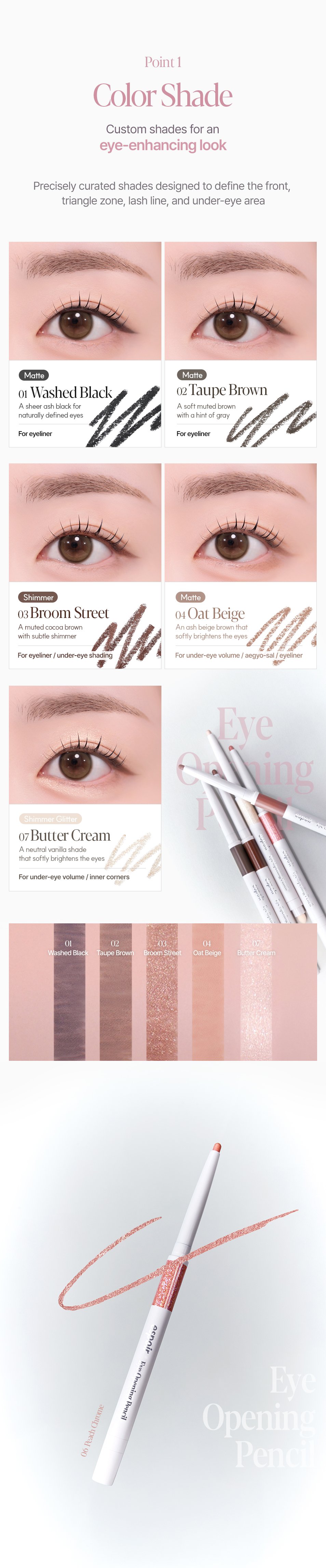 [5colors] espoir Eye Opening Pencil 0.01 oz.(0.3g) detail 3