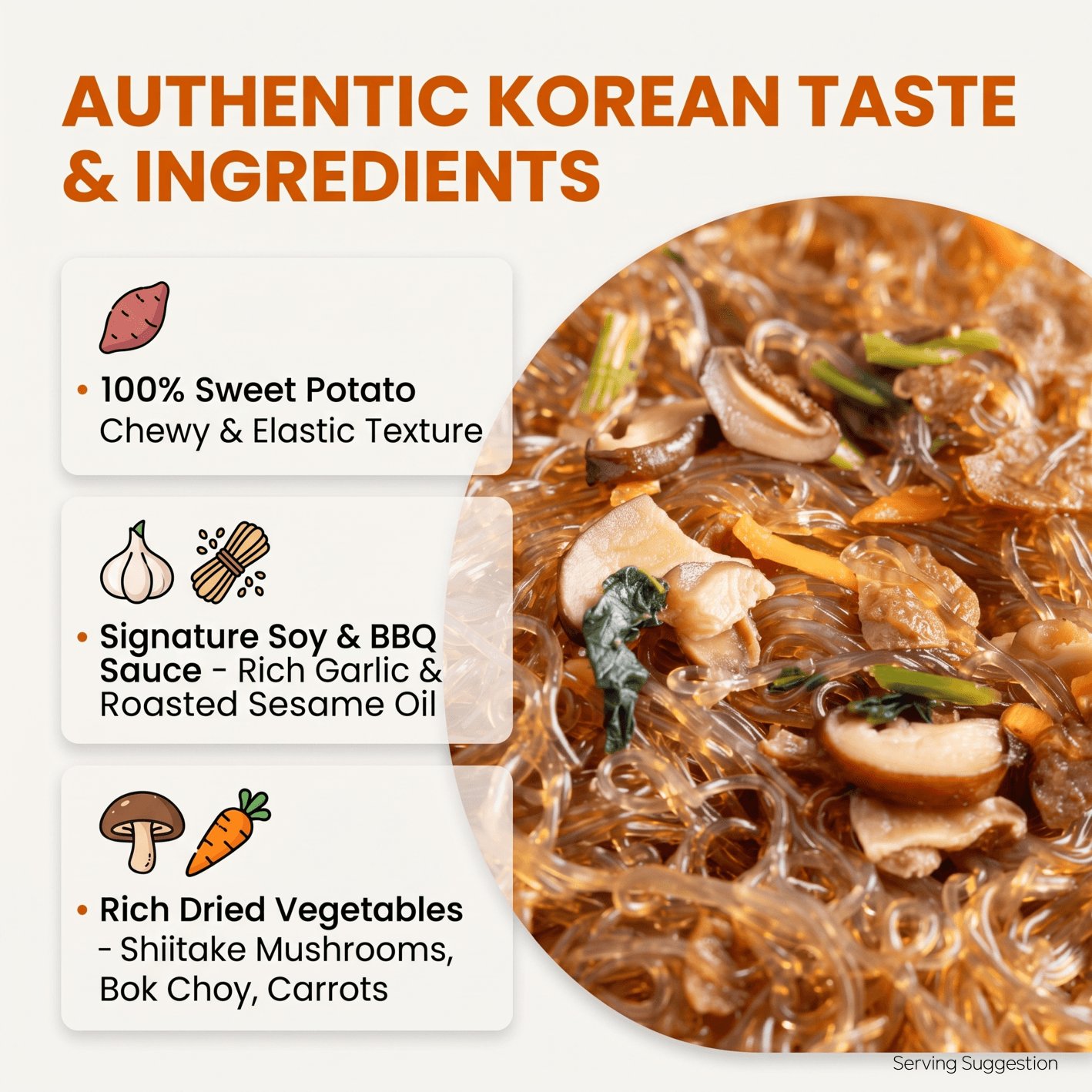 リボンチャム Nongshim Japchae Korean Sweet Soy & BBQ Flavor Glass Golden Noodle