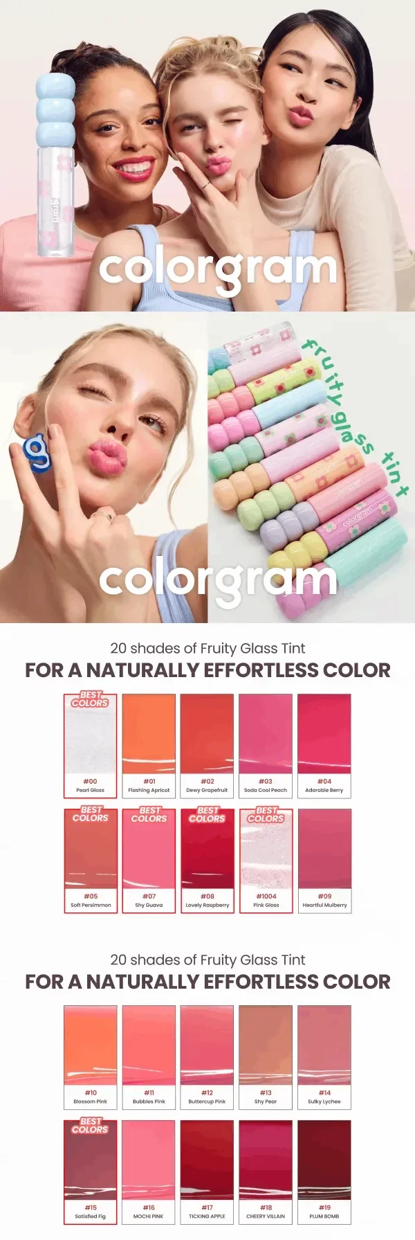 [18colors] COLORGRAM Fruity Glass Tint 0.1 oz.(3g)  detail 1