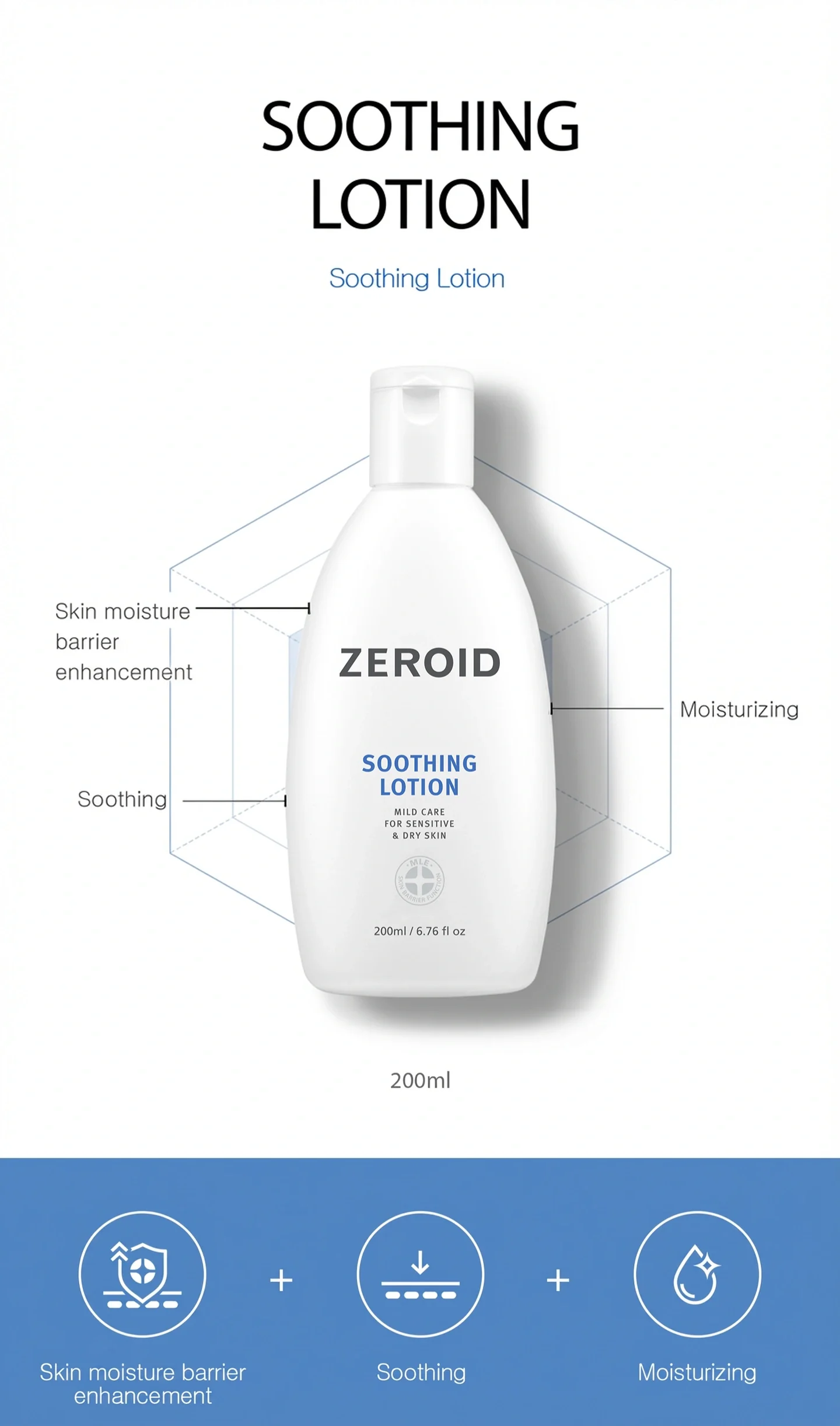Zeroid Soothing Lotion 6.76 fl. oz.(200ml) detail 1
