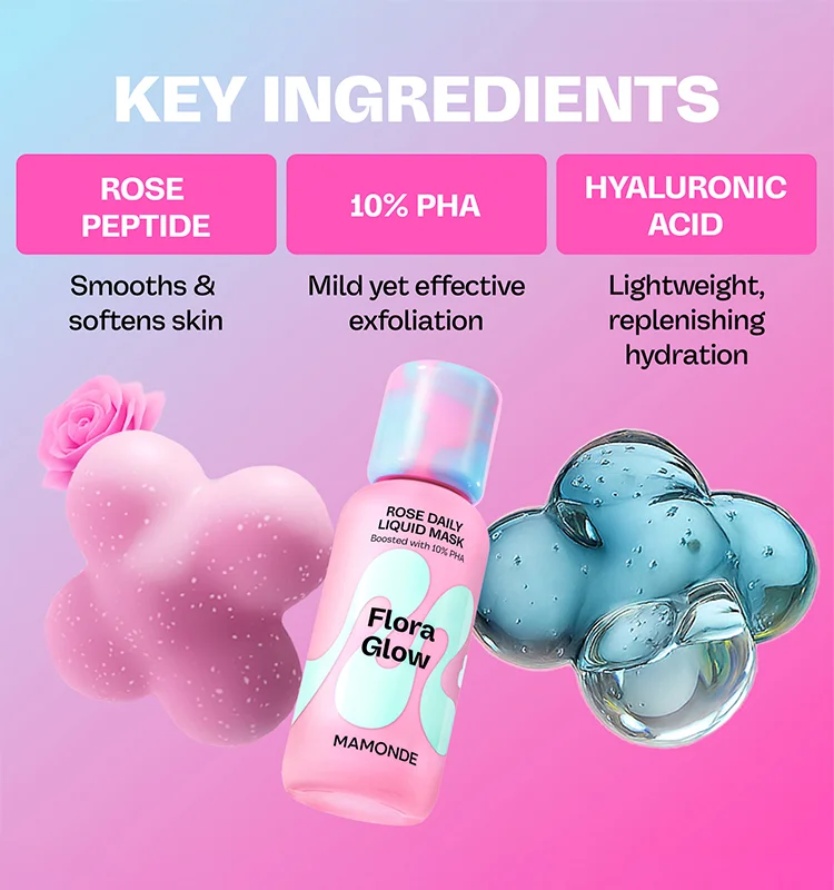 MAMONDE Flora Glow Rose Daily Liquid Mask 2.70 fl. oz.(80ml) detail 3
