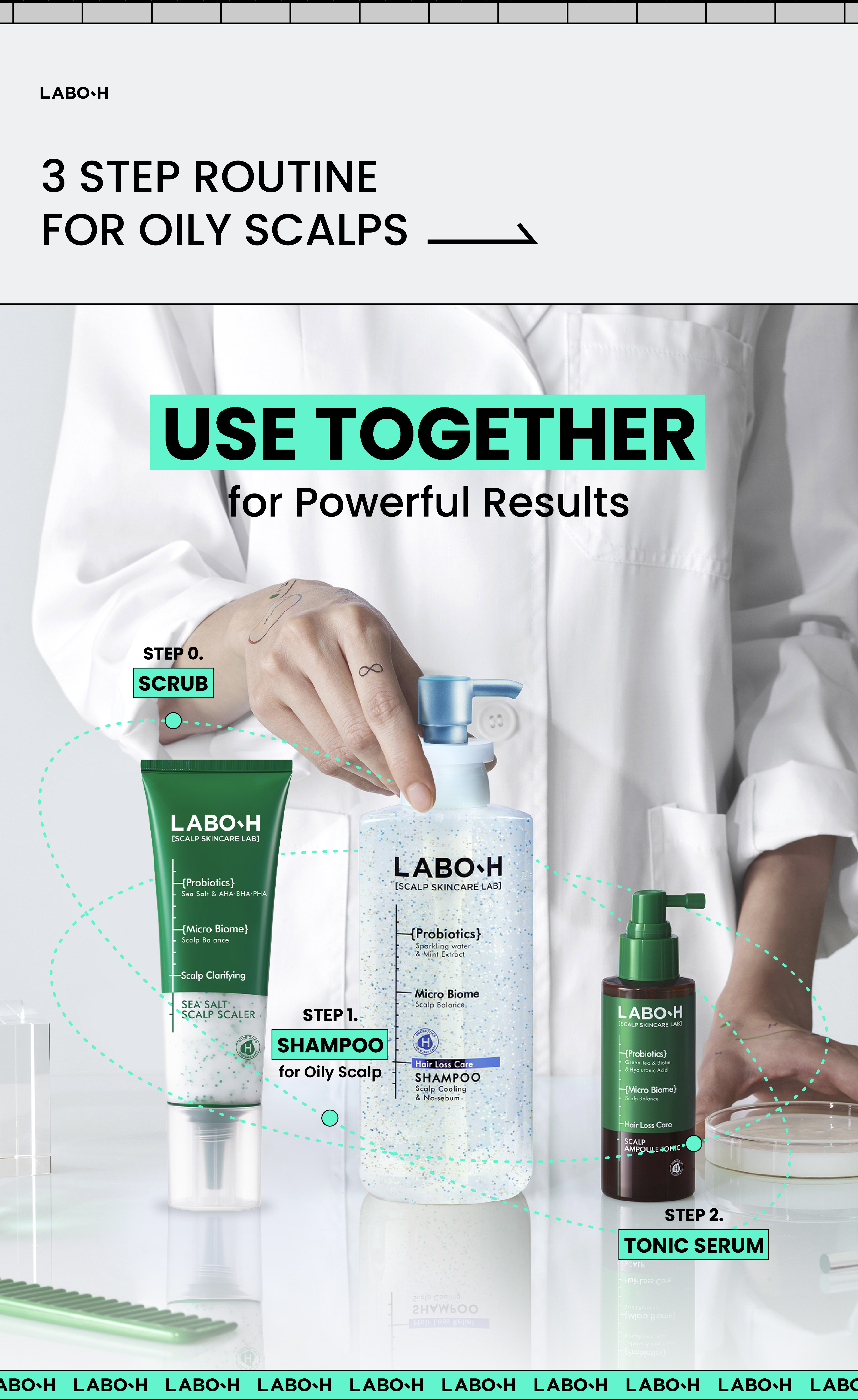 LABO-H Scalp Strengthening Shampoo For Oily Scalp 13.5 fl. oz.(400ml) detail 3
