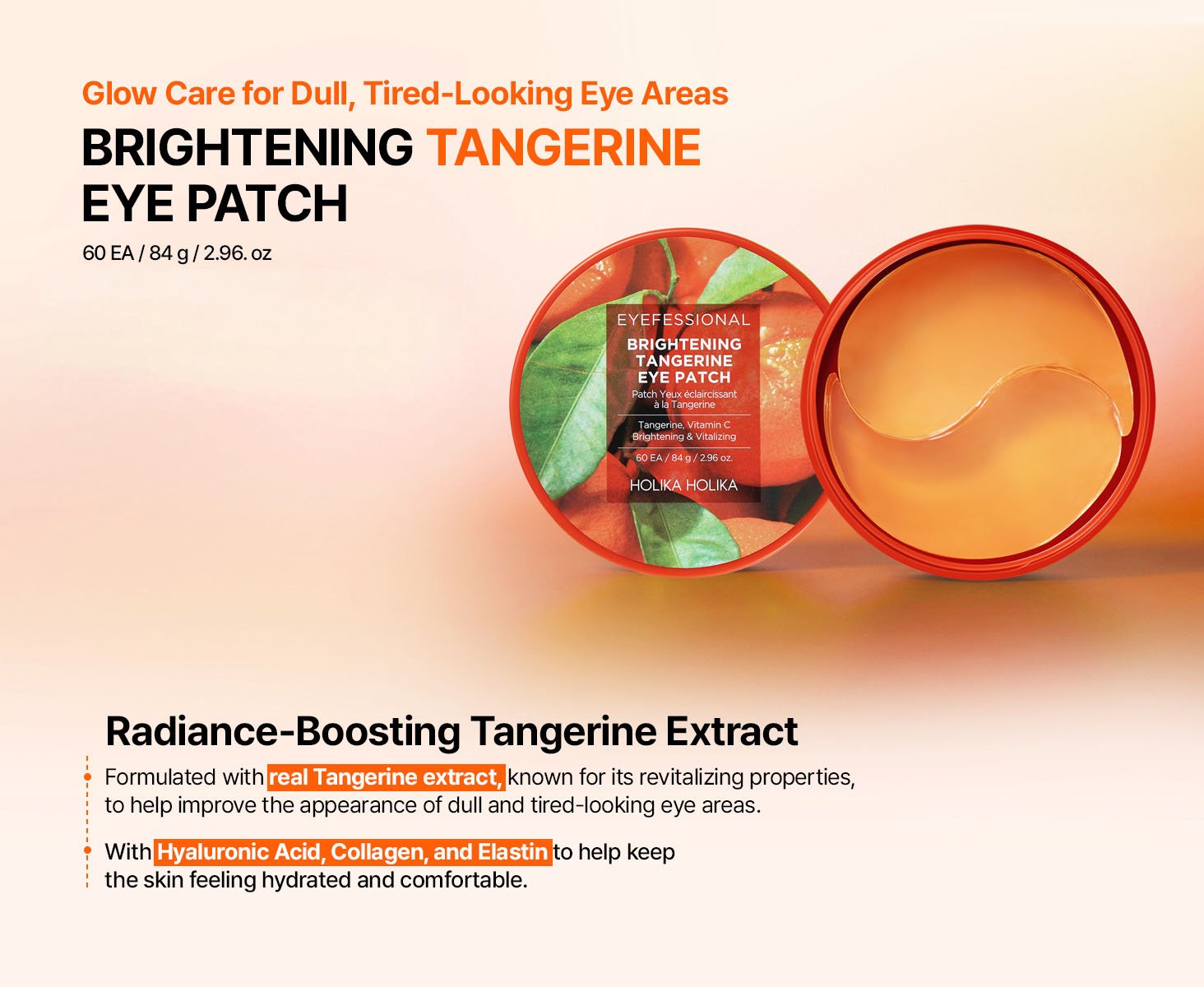 Holika Holika Eyefessional Brightening Tangerine Eye Patch 60 Patches 2.96 oz.(84g) detail 1