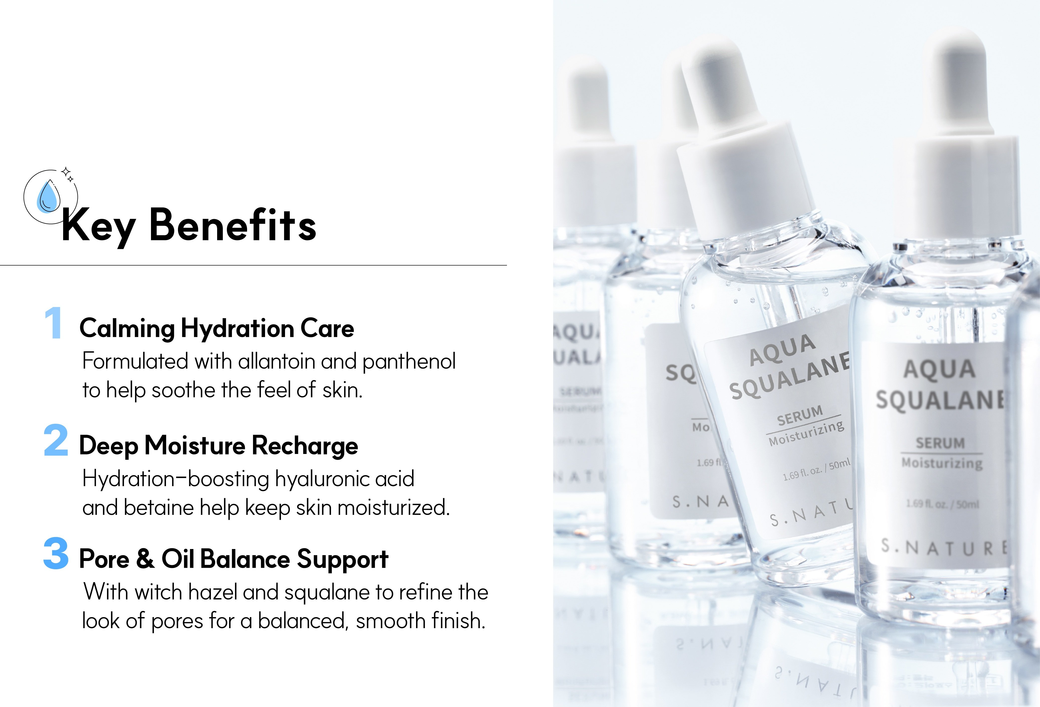 S.NATURE Aqua Squalane Serum 1.69 fl. oz.(50ml) detail 2