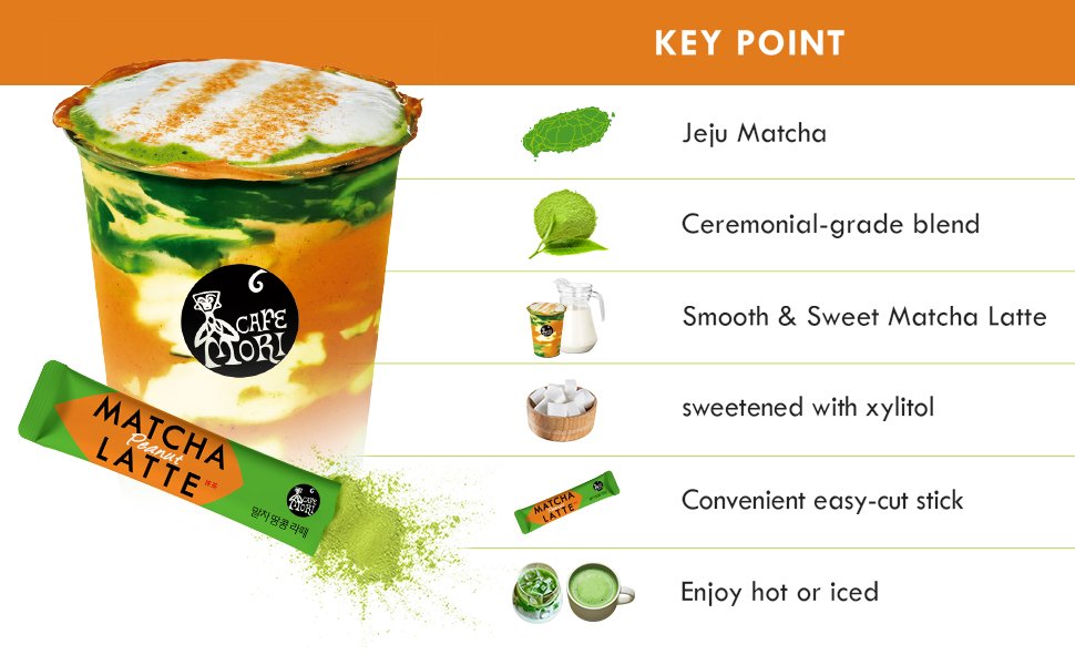 JARDIN Roastique Cafe Mori Peanut Matcha Latte 0.74 oz.(21g) x 10sticks detail 2