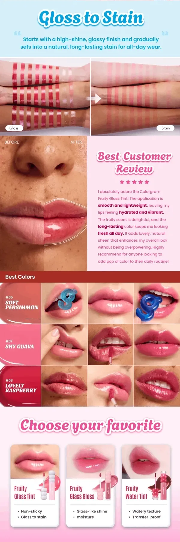 [18colors] COLORGRAM Fruity Glass Tint 0.1 oz.(3g)  detail 3