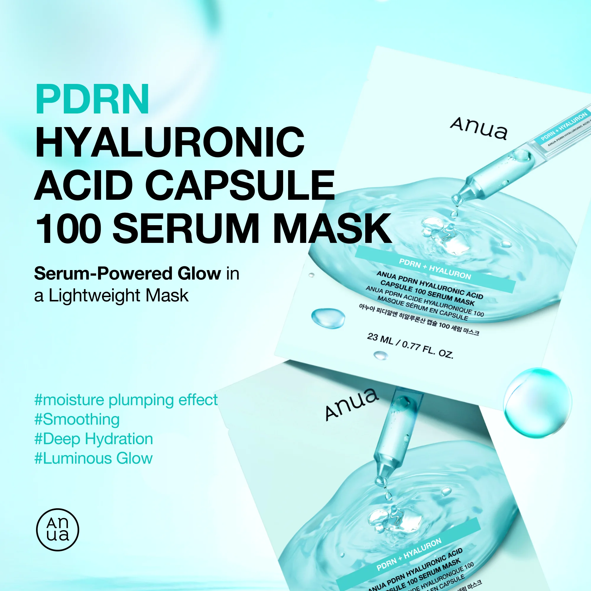 Anua PDRN Hyaluronic Acid Capsule 100 Serum Mask 0.77 fl. oz.(23ml) x 10ea detail 1