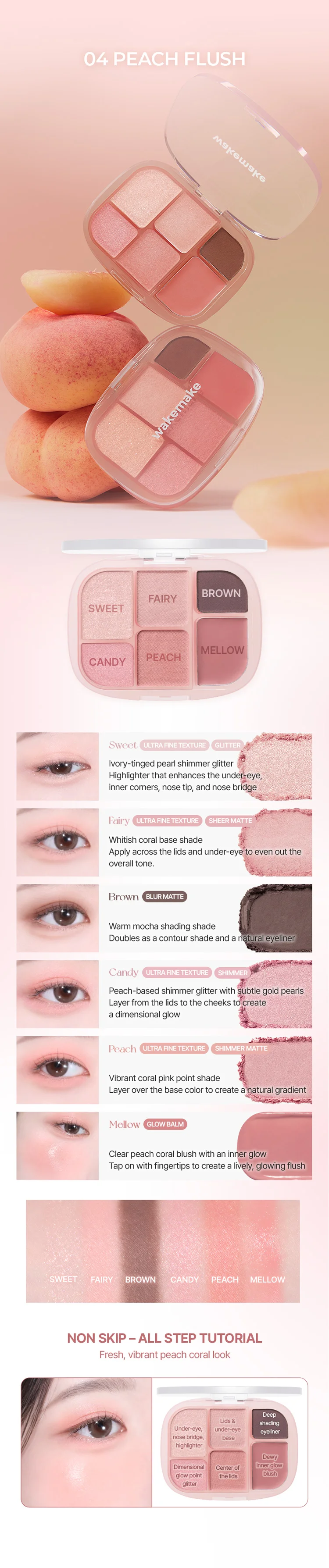 [8colors] WAKE MAKE Soft Sheer Muti Palette 0.21 oz.(6.1g) detail 1