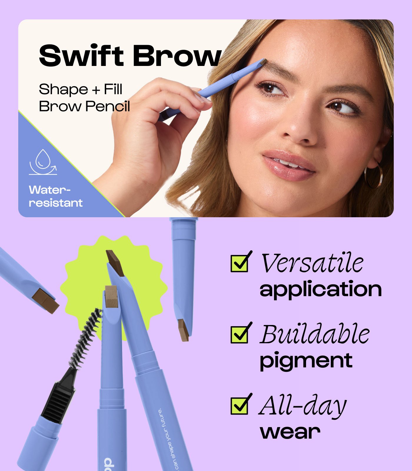 [3colors] Alleyoop Swift Brow Shape + Fill Brow Pencil 0.007 oz.(0.2g) detail 1