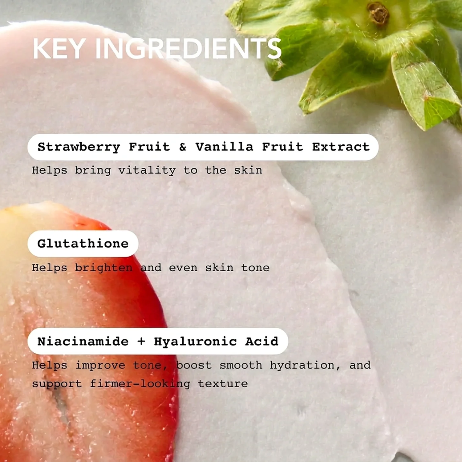 Whipped Strawberry Vanilla Face Mask Cleanser + Niacinamide 4.5 oz.(130g) detail 5