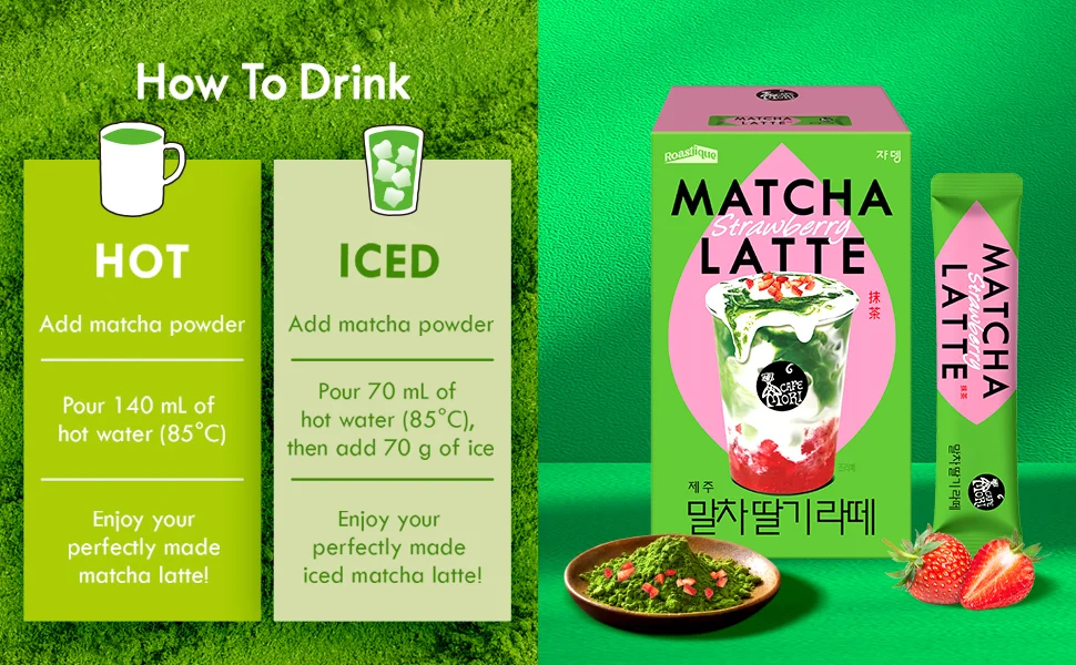 JARDIN Roastique Cafe Mori Strawberry Matcha Latte 0.77 oz.(21.8g) x 10sticks detail 3