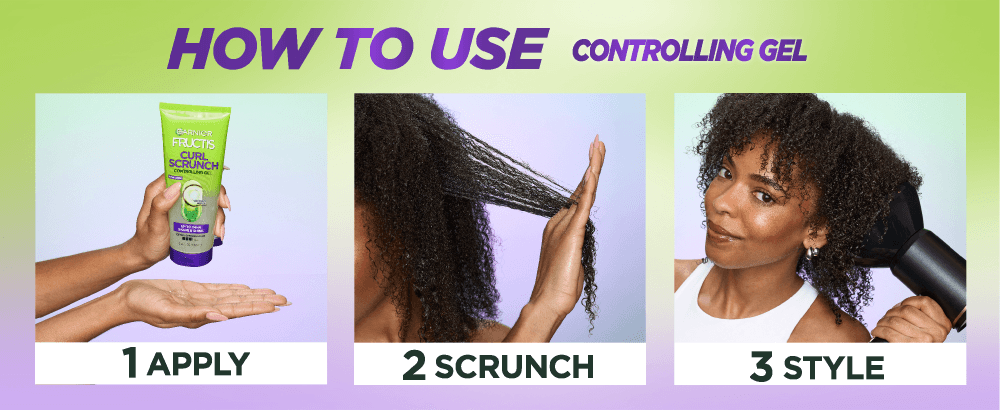 Garnier Fructis Curl Scrunch Controlling Gel With Coconut Water, For Curly Hair 6.8 fl. oz.(200ml) detail 2