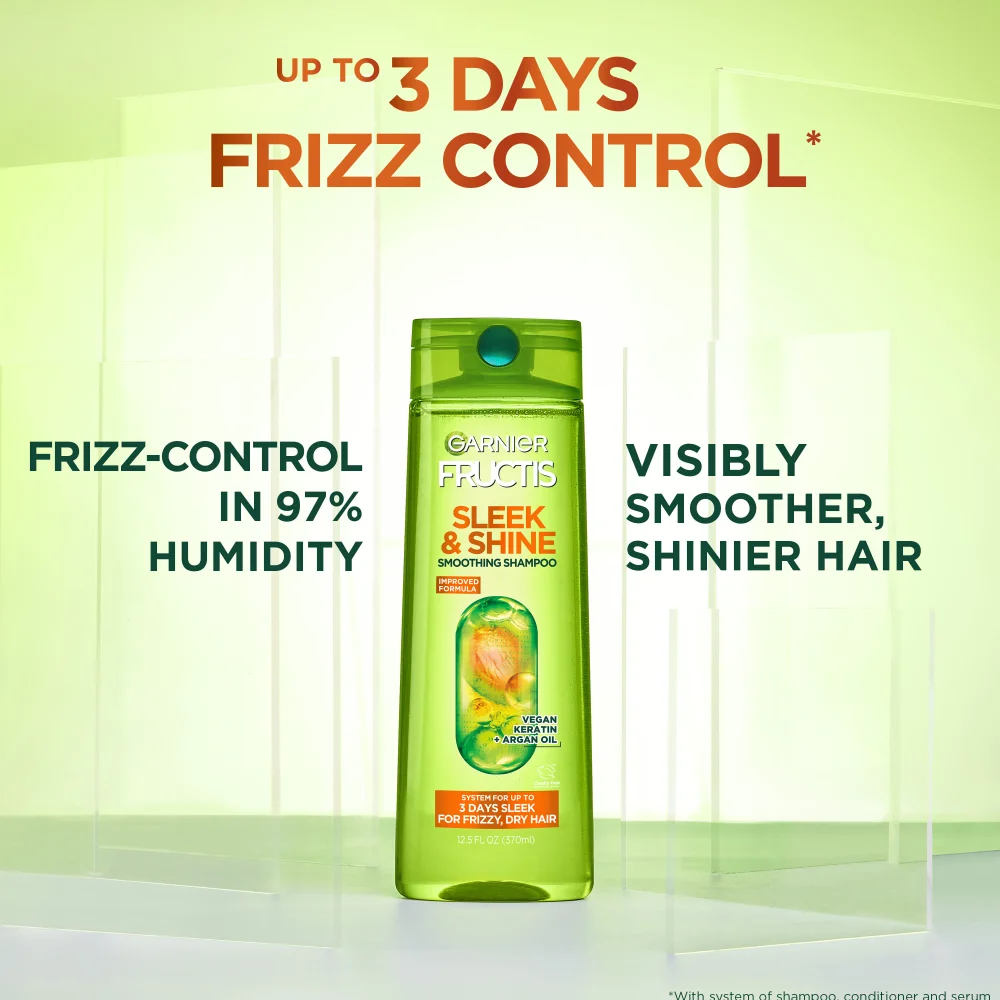 Garnier Fructis Sleek & Shine Smoothing Shampoo For Frizzy, Dry Hair 12.5 fl. oz.(370ml) detail 1