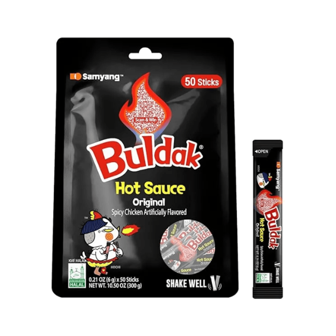 [2flavors] SAMYANG Buldak Hot Sauce Stick 0.21 oz.(6g) x 50ea detail 1