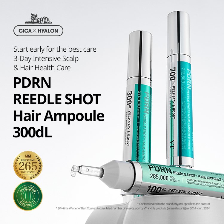 VT PDRN Reedle Shot Hair Ampoule 300dl Gift Set 0.50 fl. oz.(15ml) detail 1