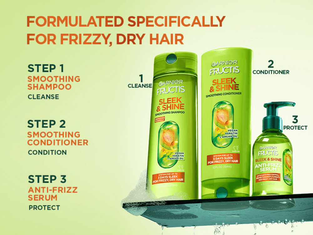 Garnier Fructis Sleek & Shine Smoothing Conditioner For Frizzy, Dry Hair 12 fl. oz.(354ml) detail 3