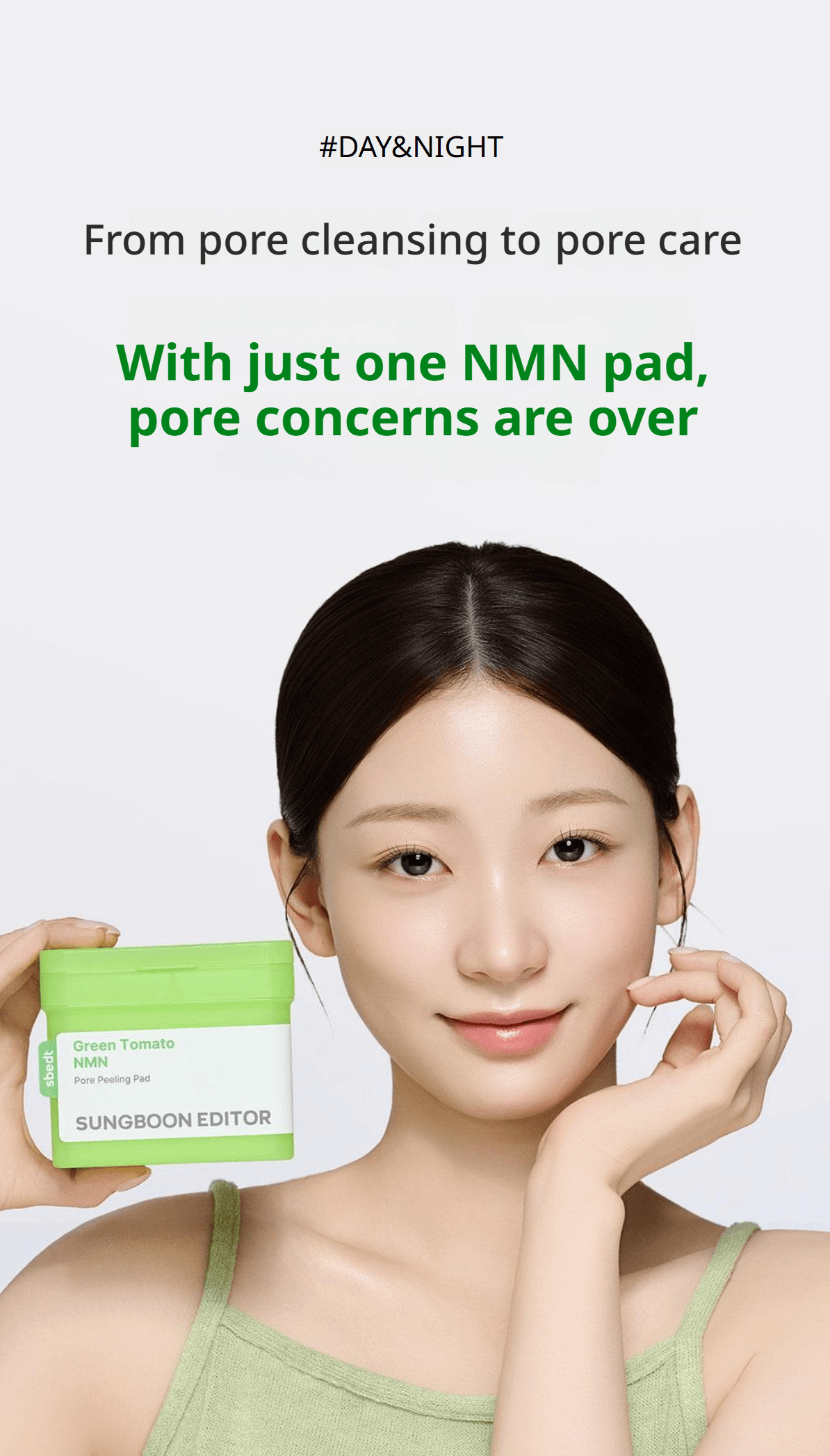 SUNGBOON EDITOR Green Tomato Nmn Pore Peeling Pad x 60ea 5.75 fl. oz.(170ml) detail 3
