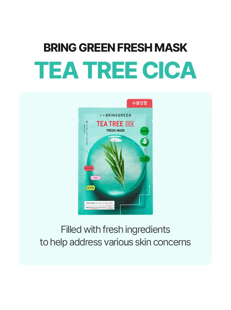 BRING GREEN Tea Tree Cica Fresh Mask 0.70 oz.(20g) 10ea detail 2