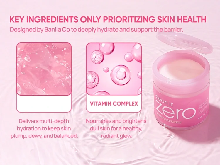 BANILA CO Clean It Zero Pink Hydration Toner Pad 7.95 fl. oz.(235ml) x 70ea detail 4