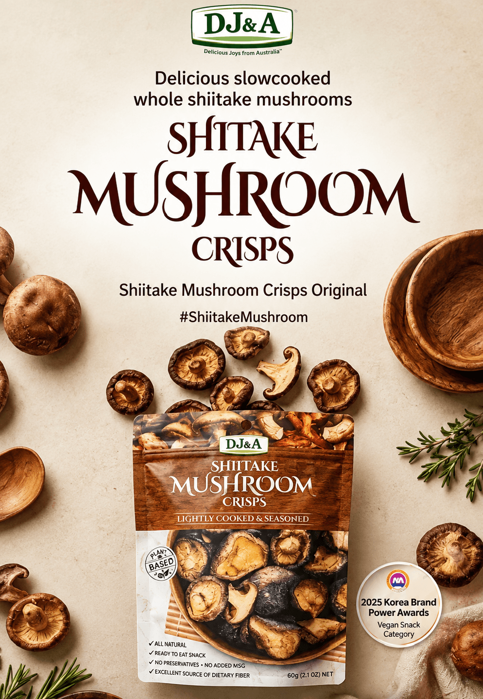 DJ&A Shiitake Mushroom Crisps 2.29 oz.(65g) detail 13