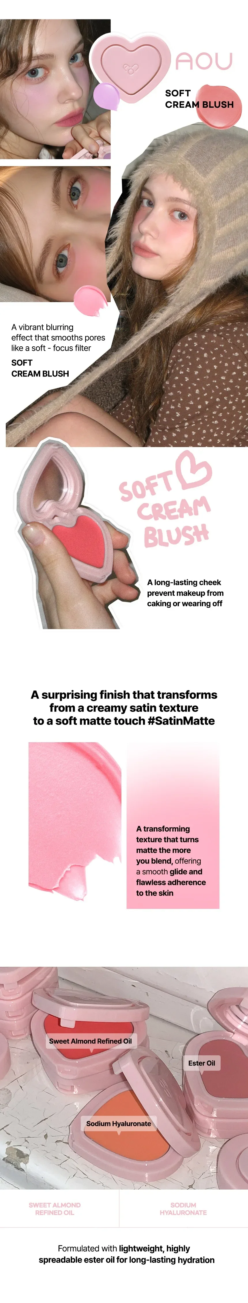 [2colors] AOU Soft Cream Blush 0.10 oz.(3g) detail 3