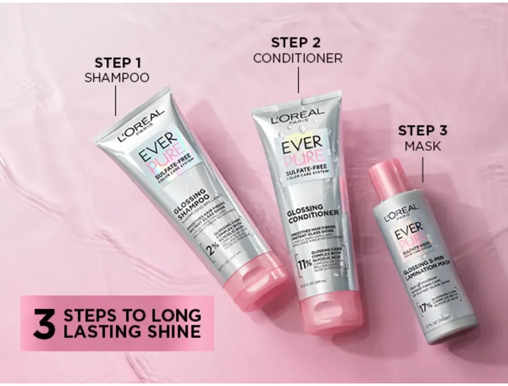 L'Oreal Paris Sulfate Free Glossing Lamination Mask for Lasting Shine, EverPure 5.1 fl. oz.(150ml) detail 4