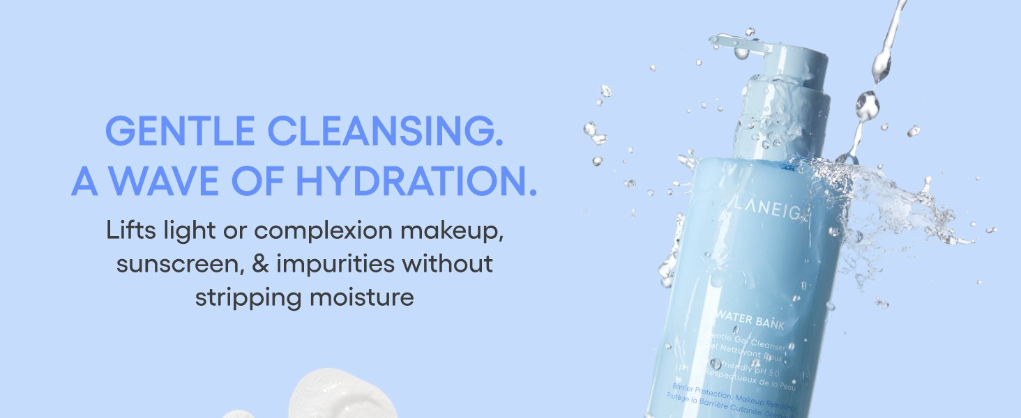 [2sizes] LANEIGE Water Bank Gentle Gel Cleanser (Mini/Original) detail 2