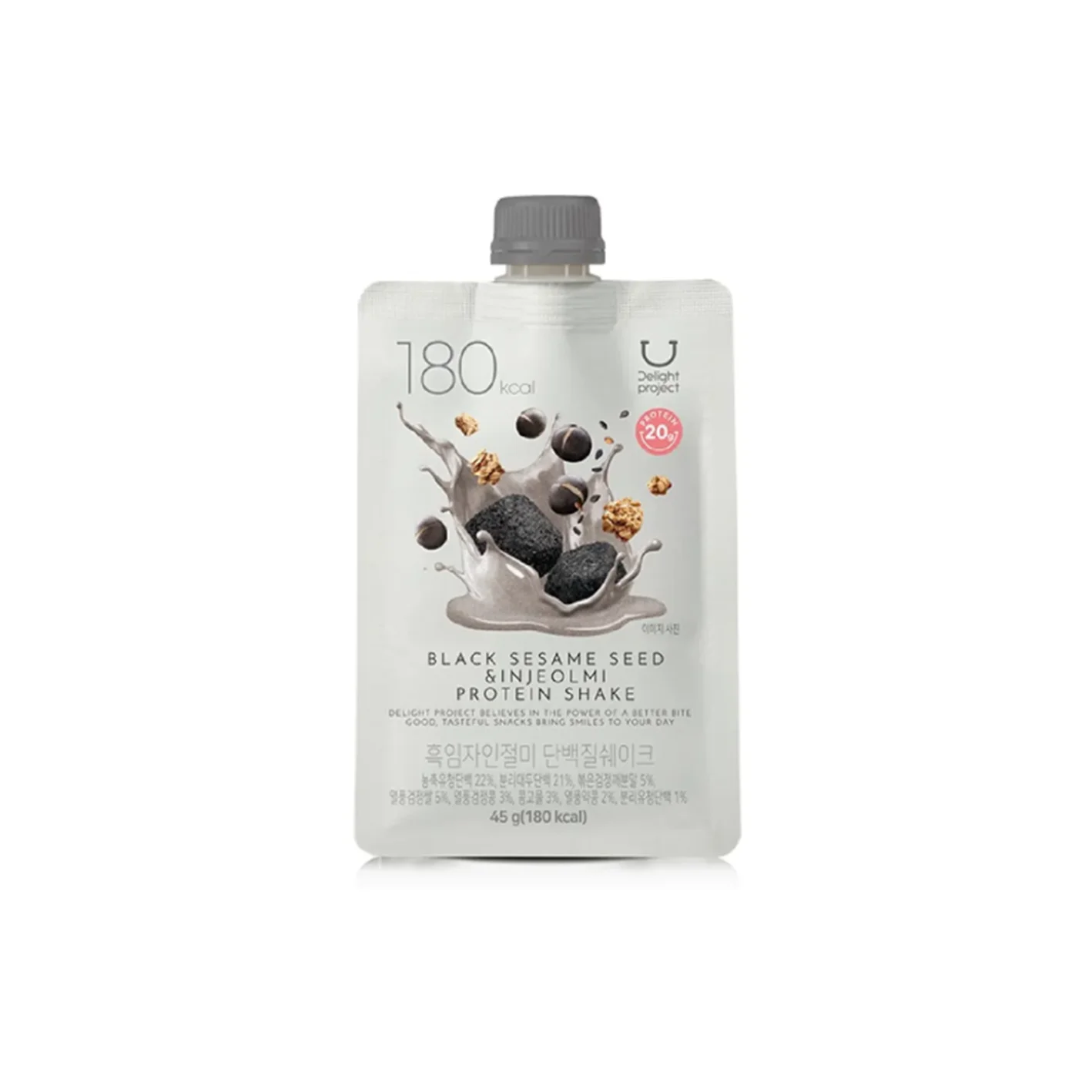 DELIGHT PROJECT Black Sesame Seed & Injeolmi Protein Shake 1.58 oz.(45g) detail 1