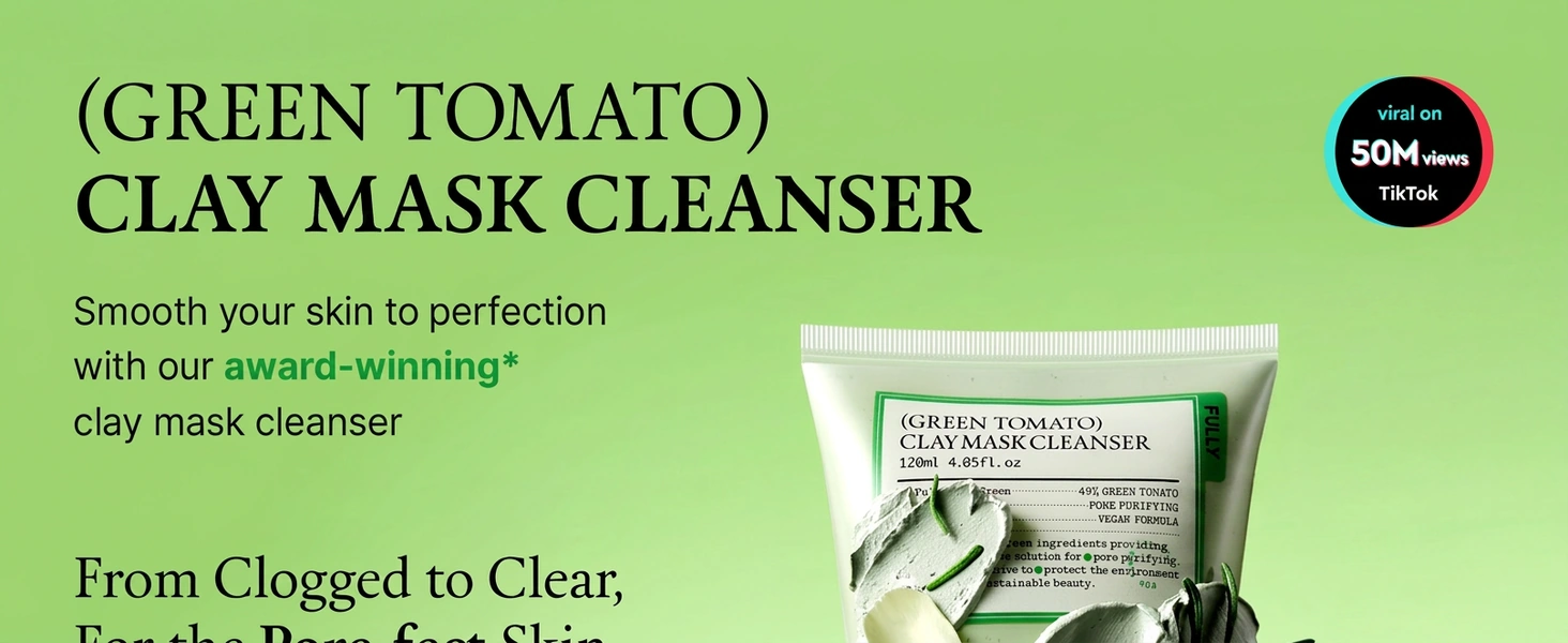 FULLY Green Tomato Clay Mask Cleanser 4.05 fl. oz.(120ml) | OLIVE