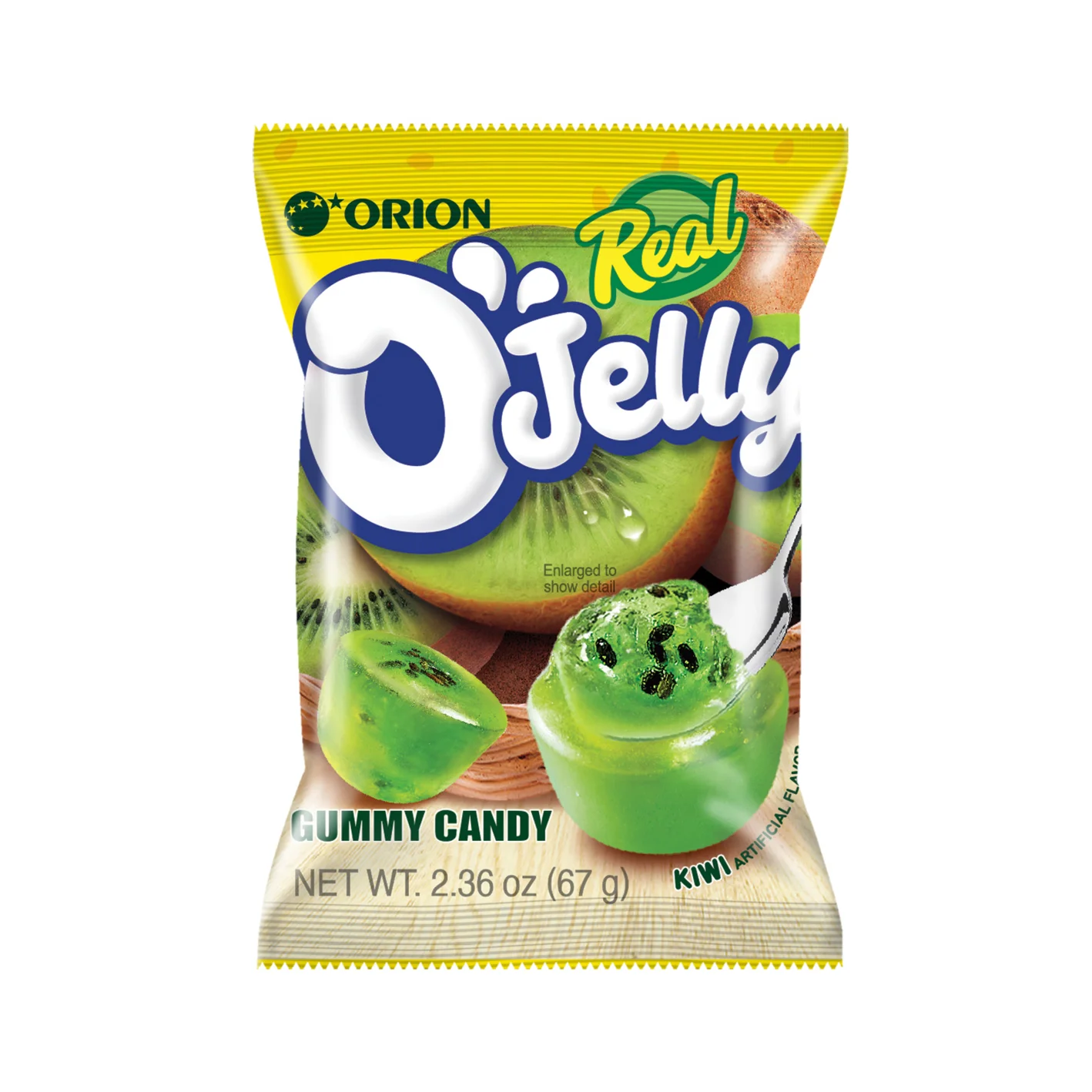 ORION Real O'jelly Gummy Candy Kiwi 2.36 oz.(67g) detail 5
